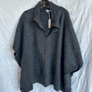 Mersea Charcoal Gray Cambridge Collar Poncho